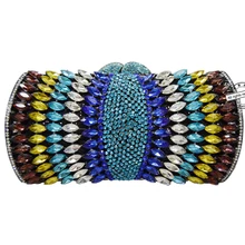 Алмазы на вечерняя сумочка; BS010 Для женщин сумки с кристаллами клатчи сумки через плечо на цепочке сумка Кошелек вечерние с мелкими стразами Повседневное клатч Q55