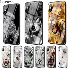 Lavaza классический крутой чехол для телефона из закаленного стекла с принтом льва тигра волка для Apple iPhone XR XS Max X 8 7 6 6S Plus 5 5S SE