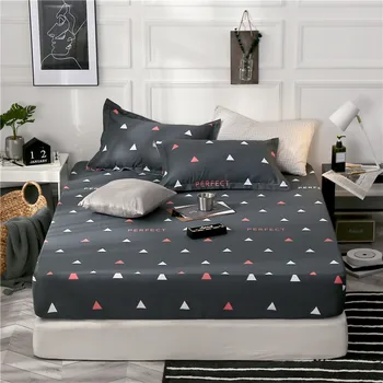 

Modern style fitted sheet black Bed cover Good quality fitted cover soft pillow cases fashion comfortable bed sheet best selling