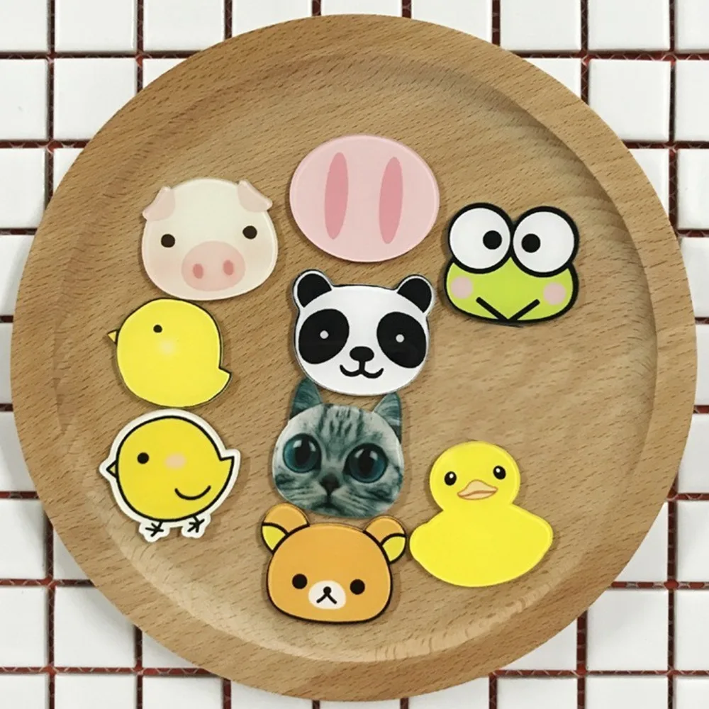

Acrylic Cartoon Animal Little bear Chick Yellow duck Panda Little frog head Brooches For Gift Children's Gifts Free Delivery