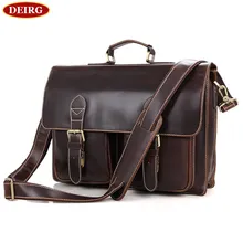 Genuine Cow Leather Men Briefcase Business Handbag Travel Bag Fit 15 inch Laptop With Removable computer Compartment PR007105