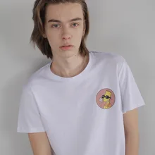 Новинка, весенне-летняя Высококачественная Мужская хлопковая футболка с о-образный вырез с принтом. Повседневные мужские шутливые футболки топы