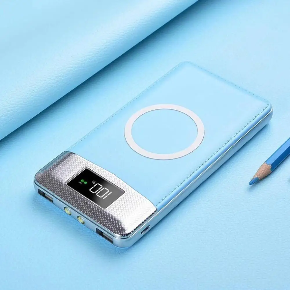 Беспроводной power bank 20000 мАч портативный Bank внешний аккумулятор двойные порты