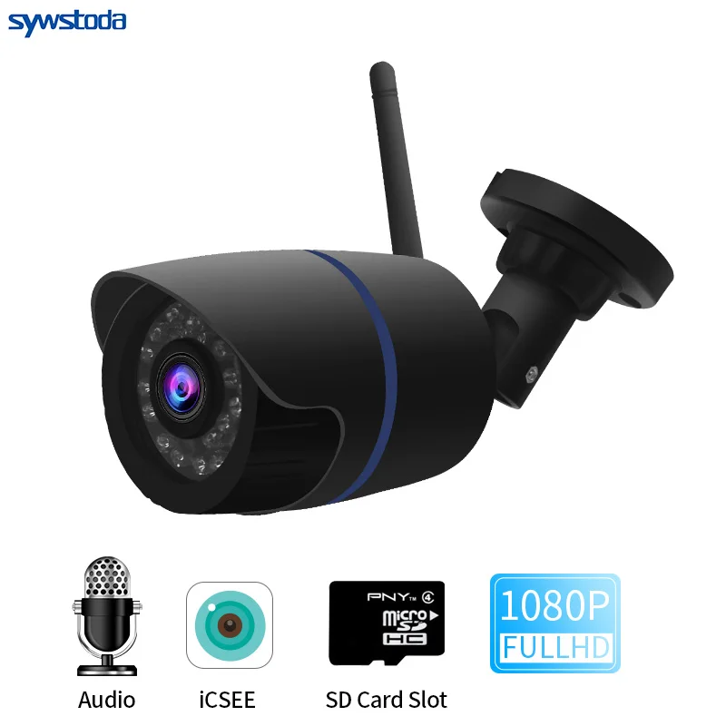 WIFI IP камера Аудио запись 1080P HD 2.0MP Беспроводная Onvif ночного видения