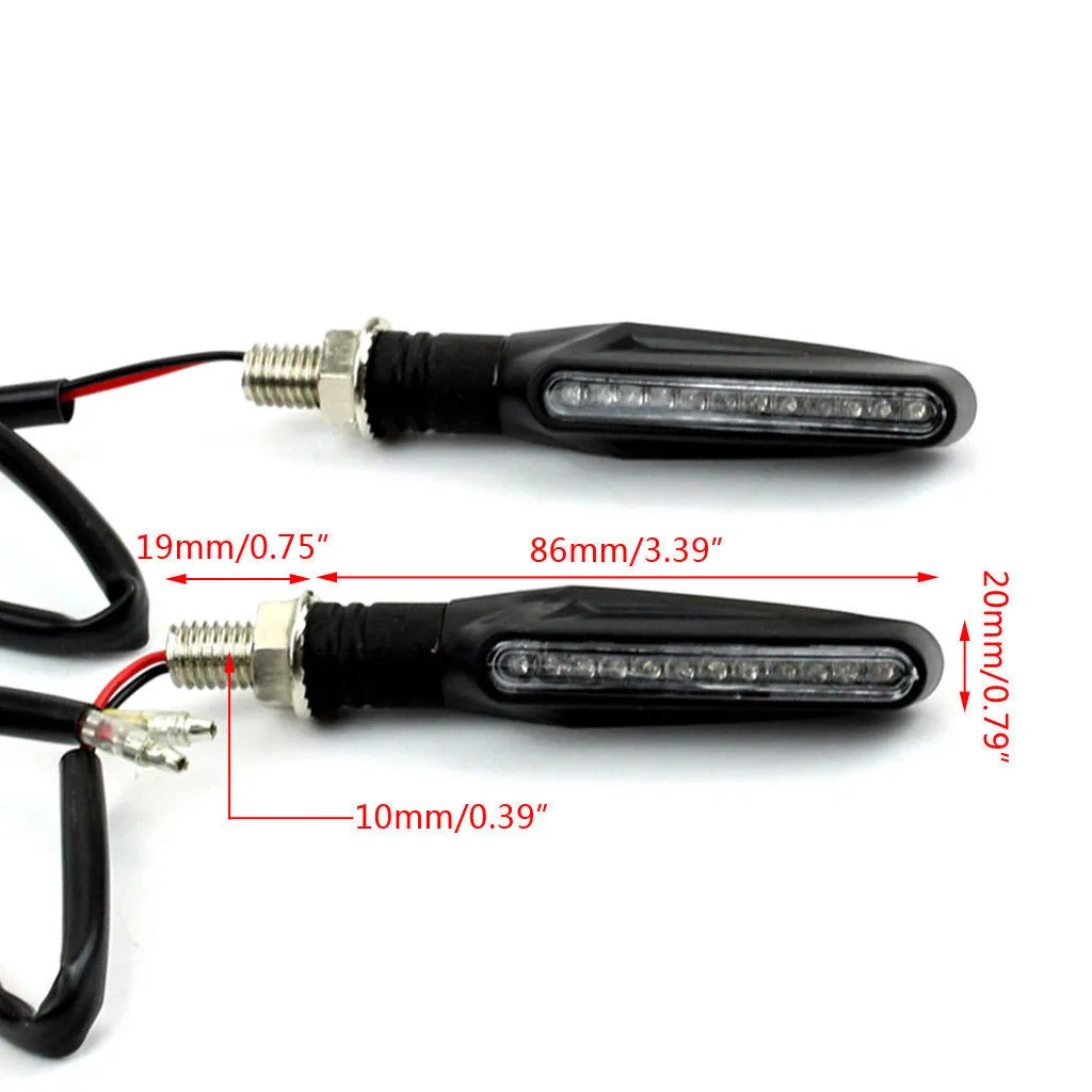 2 шт. Универсальный сгибаемый мотоциклетный сигнальный светильник, индикатор мигалки, лампа 12 светодиодный 12 В янтарные мигающие фары мотоцикла# M