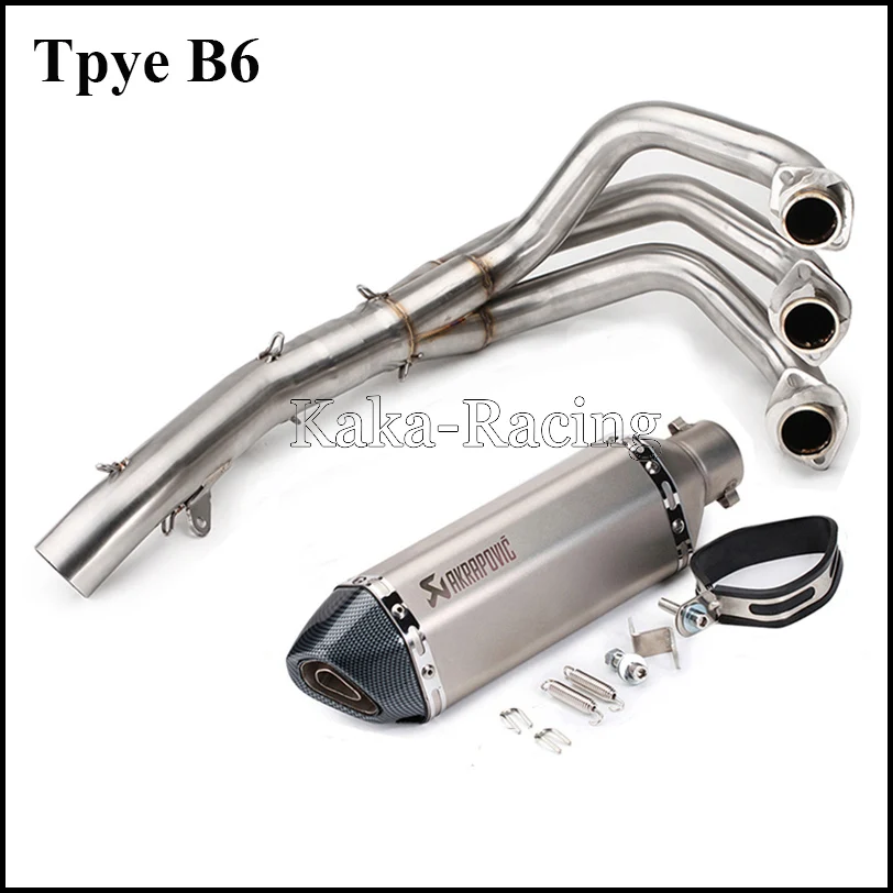 MT-09 FZ-09 Motorcycle Akrapovic Exhaust Muffler Full System Slip-on modified Pipe For Yamaha MT09 FZ09 - Цвет: Type B6