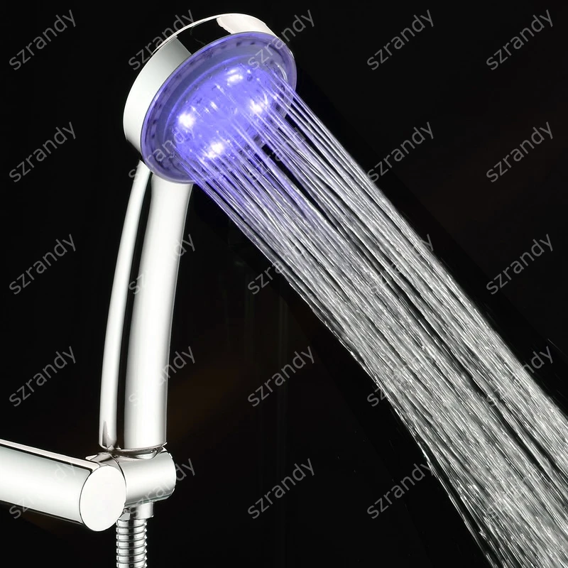 Падение доставка одного синий цвет воды Glow светодио дный душем без посылка 8008-B10