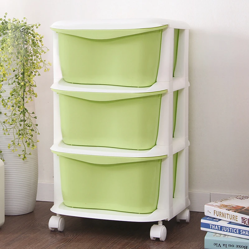 2018 البلاستيك تخزين درج صغير الساخنة صناديق منظم منظم مخزنة مربع مع 3 طبقات لامعة الحديثة خزانة مربع الملابس