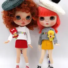 JSB03 Красивая Одежда для куклы BJD комплект из двух предметов милые костюмы для куклы Blyth короткая юбка с футболкой Одежда для куклы аксессуары для куклы