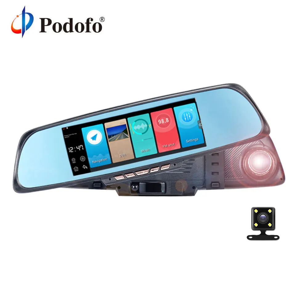 

Podofo 6.86'' K05 Android Navigation Mirror WIFI Dash Cam FHD 1080P Car recorder Autoregistrators DVR Dual Lens Camera Review