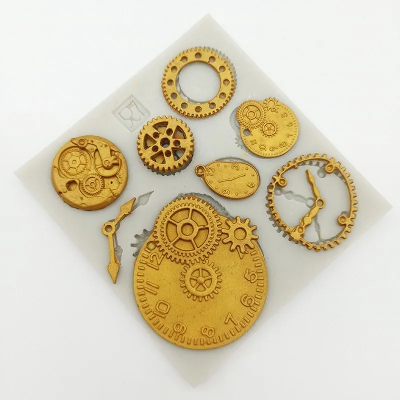 

minsunbak Gear Clock Silicone Mold Chocolate Fondant Tool Sugarcraft Kitchen Baking Accessories