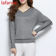 LAFARVIE LOWEST PRICE Women Fashion Outwear Pullover Knitted Cashmere Sweater High Quality New Design Pure Colors Free Shipping