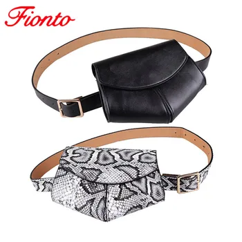 

Women's Waist Pack Serpentine Leahter PU Fanny Pack Heart Waist Bag Female Snake Skin Fashion Waist Belt Mobile Phone Bag AN1103