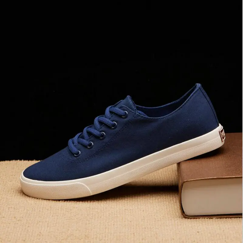 Summer Breathable Black Red Bule White Casual Vulcanized Shoes Boys lace up Breathable Flats Classic Men Canvas Shoes NN-19