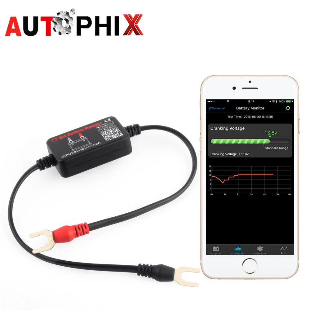 12V Bluetooth 4 0 Car font b Battery b font Monitor Tester Diagnostic Tool For Android