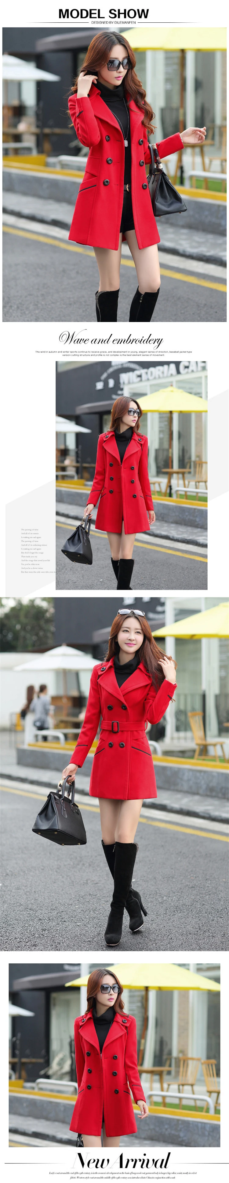 1 2018 super fashion spring Korean version of the new large size women's woolen coat women's long woolen coat slim windbreaker women (8)
