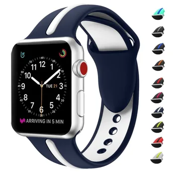 

Sport Silicone Watch Bands For Apple Watch 4 3 2 38mm 42mm Soft Strap Adjust Replacement Sport Wristband For iWatch Series 3 2 1