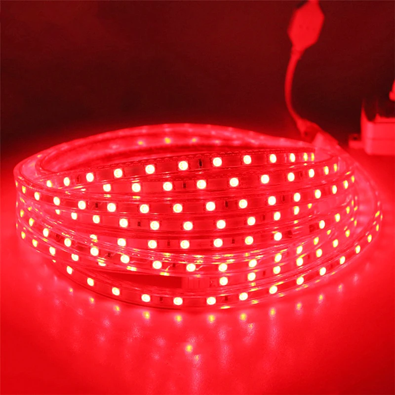 Оптовая продажа Светодиодная лента 220В RGB Гибкая с 5050 smd 60leds/m US EU штепсельная Вилка