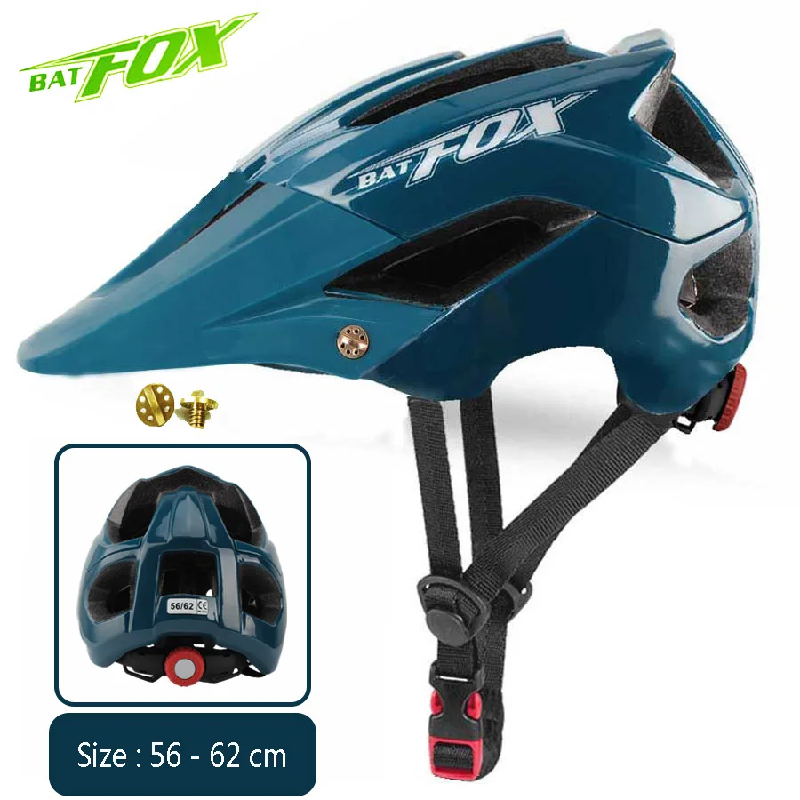 BATFOX велосипедный шлем, велосипедный шлем для мужчин и женщин, дышащий, Сверхлегкий, большой козырек, для горной дороги, для езды на велосипеде, Fietshelm, спортивный шлем - Цвет: Dark Green