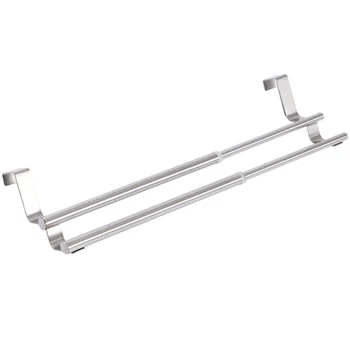 

Kitchen Towel Holder Extendable Bathroom Towel Bar Stainless Steel Storage Hanger Rack Door Hook Shelf Bathroom Organizer