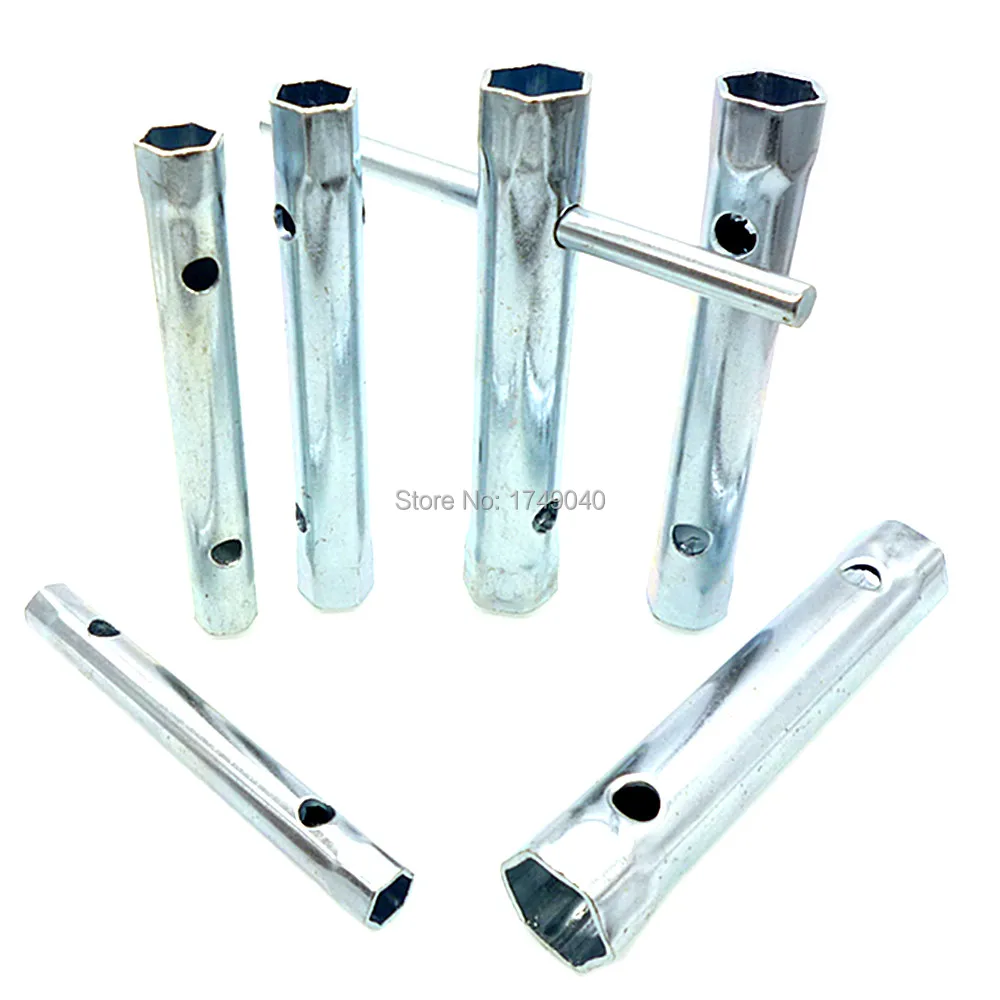 6pcs Tubular Box Spanner Set 8mm to 19mm Spark Plug Wrench Double Ended Socket Wrench Tools With