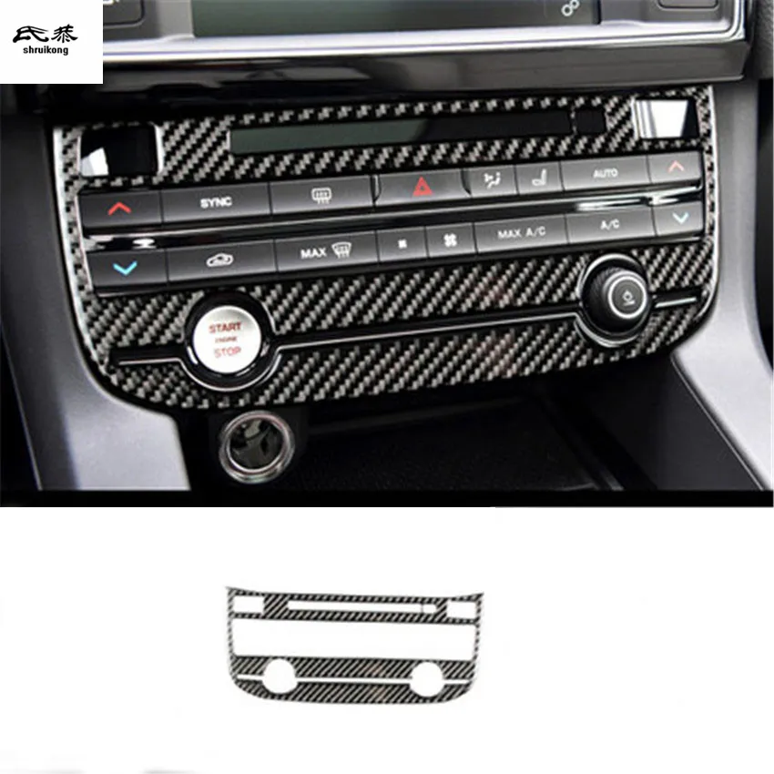 

1PC Car Sticker Epoxy Glue Carbon Fiber Grain Air Conditioning Control Adjustment Panel Cover For Jaguar XEL XFL F-PACE