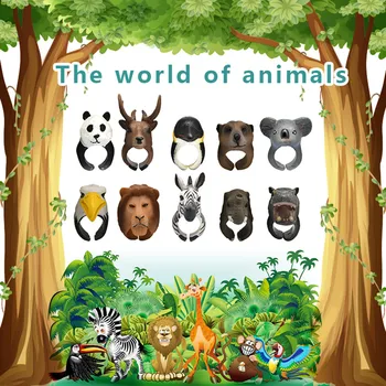 

10pcs Cartoon Animal Rings Toy for Baby Girls Boys Pretend Play Game Panda Kids Birthday Gift Animals Early Educational Toys