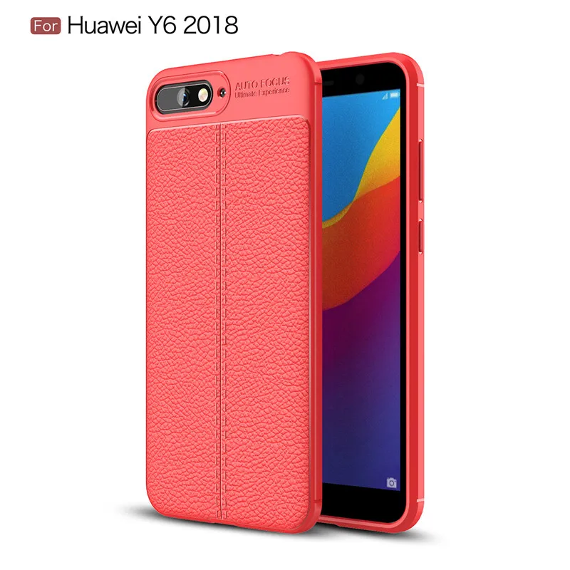 Luxury Shockproof Soft TPU Case For Huawei Y6 2018 Phone Back cover Leather for Huawei Y6 2018 Case Silicone Cover 5 (19)
