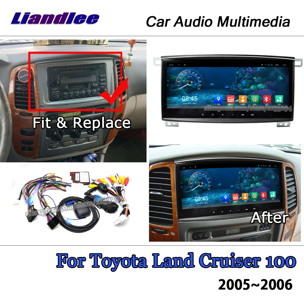 Liandlee 10. 2" Android для Toyota Land Cruiser 100 2005~ 2006 стерео видео автомобиля Wifi Carplay карта gps Navi навигация Мультимедиа