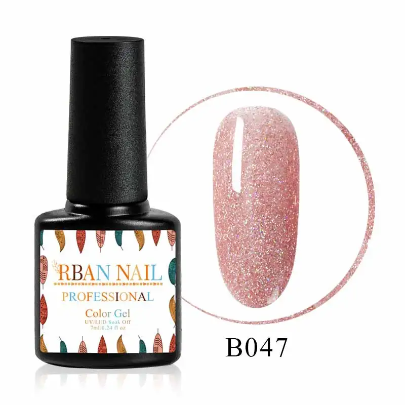 RBAN NAIL 7ML Color Glitter Gel Nail Polish Laser UV Gel Blue Black Color Lacquer Soak Off Semi Permanent Gel Nail Art Varnish - Цвет: M30179