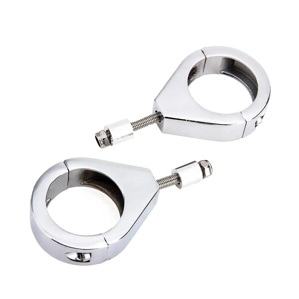 Harley Turn Signal Mount Bracket 41mm Fork Relocation Clamps Indicator Chrome 