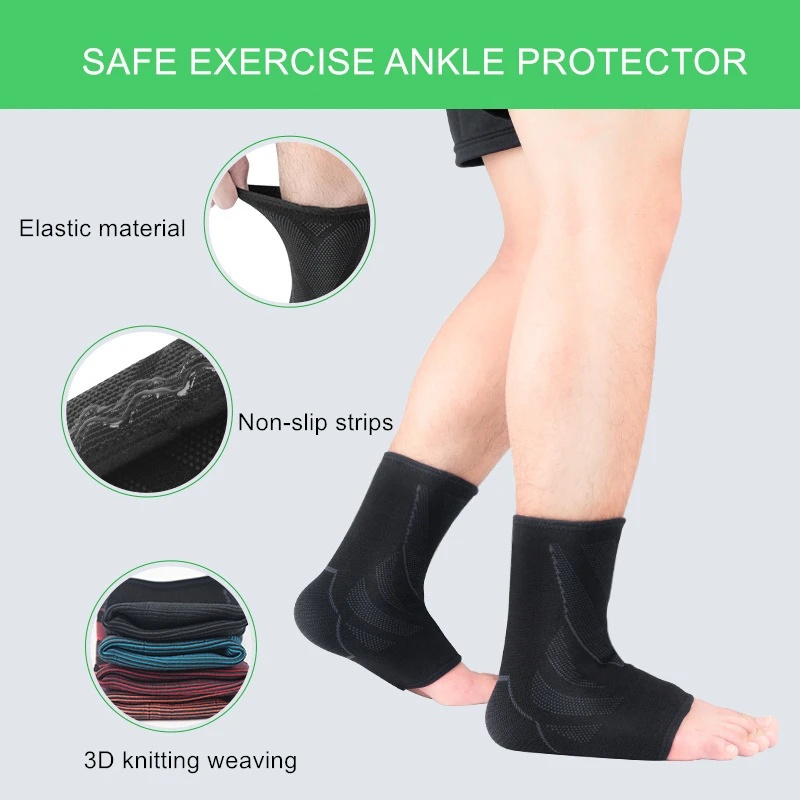1 шт. голеностопная Спортивная Поддержка 3D Вязание Ткачество лодыжки Эластичный Защитный бандаж анти растяжение Баскетбол Футбол безопасность ног