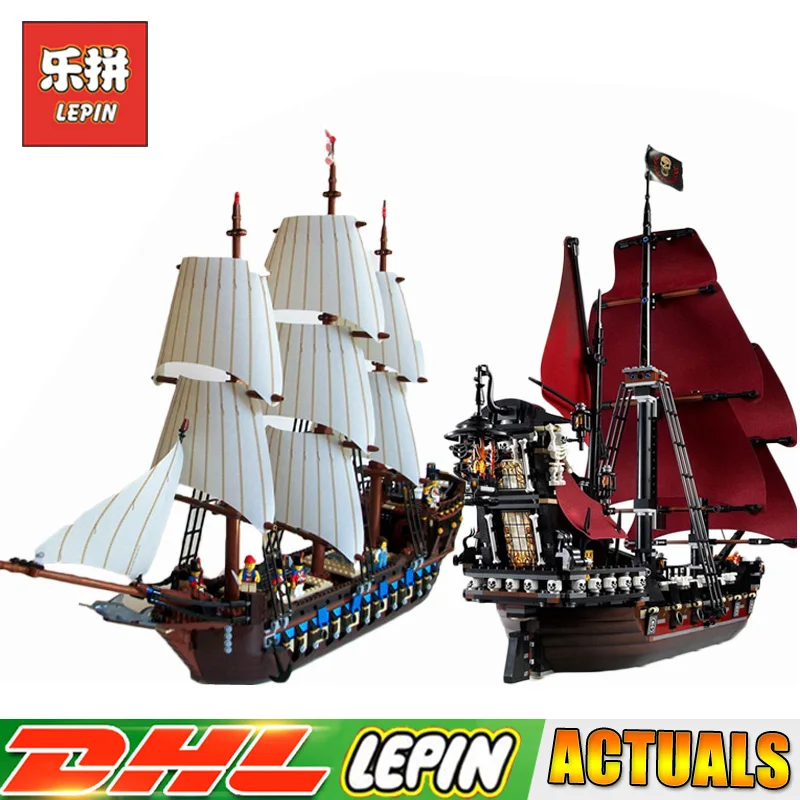 

LEPIN 16009 Queen Anne's Revenge Pirates of The Caribbean +22001 Pirates Imperial Flagship Blocks Bricks Compatible LegoINGlys