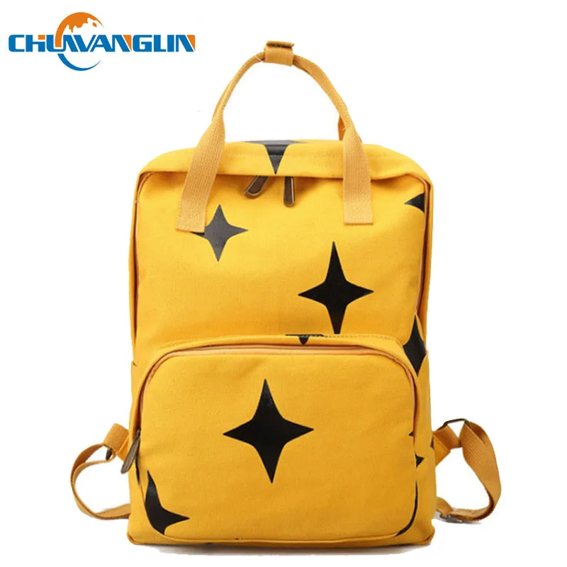

Chuwanglin canvas backpack women fashion star printing backpacks casual school bags High capacity travel bag wind bags A1321