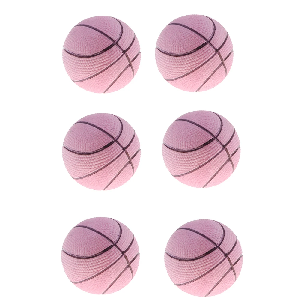 6pcs Mini Bouncing Jumping Ball Indoor Outdoor Kids Pretend Play Mini Basketball Ball Game Party Bag Fillers Kid Pet Toy Gifts