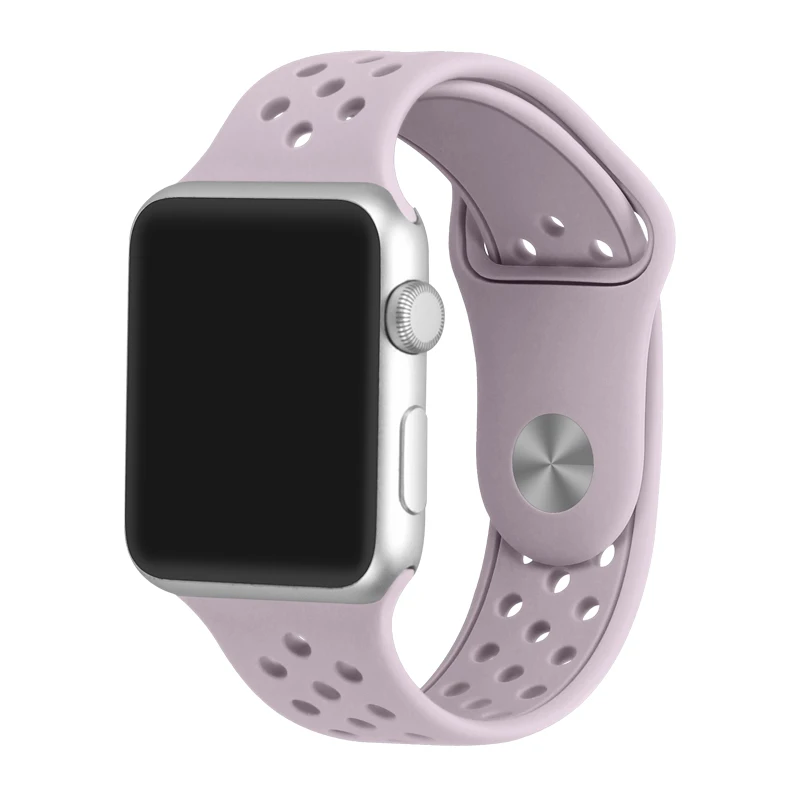 Силиконовый ремешок для apple watch 4 band 44 мм 40 мм iWatch band 42 мм 38 мм дышащий спортивный браслет ремешок для apple watch 3 2 1