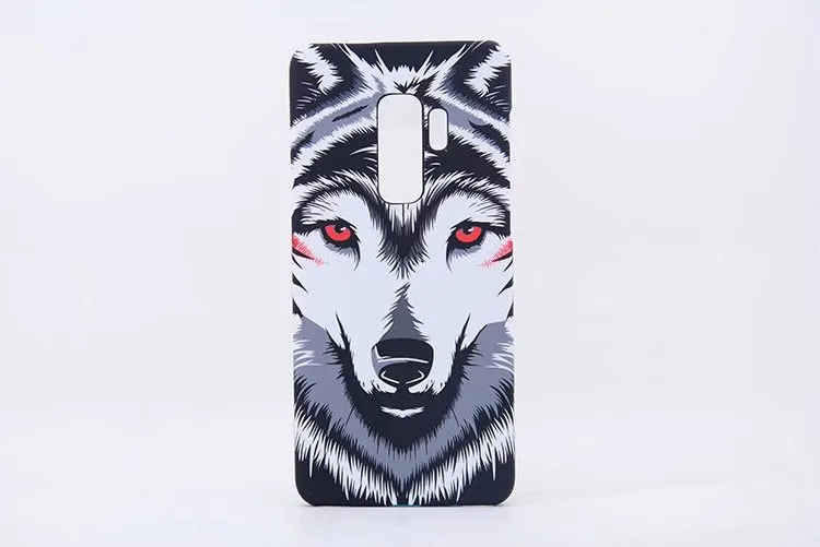 Luminous Aztec Animal Case for Samsung Galaxy S9 S8 S7 S6 Edge Cover Embossed Rabbit Wolf Elephant PC Fundas Case For Samsung S9 (8)