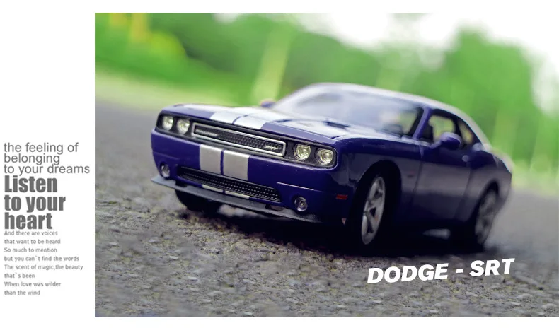 1:24 модель спортивного автомобиля из сплава для Dodge Challenge с управлением на рулевом колесе, рулевое колесо для детей