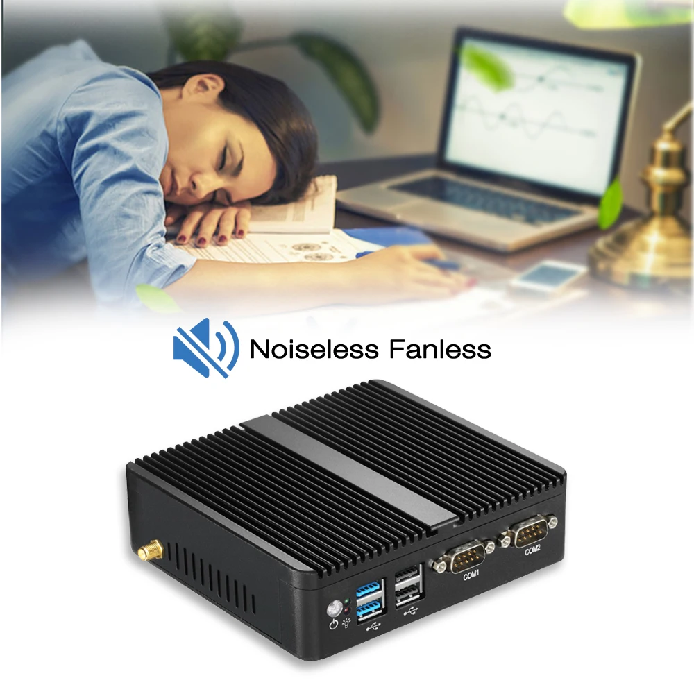 Мини ПК xcy Intel Celeron N2808 процессор с двумя портами LAN и RS232 HDMI VGA Windows 2955U/3205U/J1900 Mini