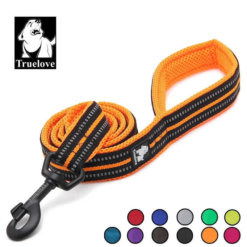 Baratos Correa de Nylon suave de malla para perros Truelove con doble resistencia para correr entrenamiento seguro reflectante para caminar, correa de plomo para perros y mascotas, Stock de 200cm caliente