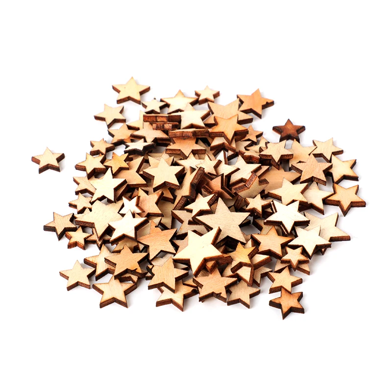 CEVENT 100pcs/pack Small Wooden Stars Craft For Party Decoration Chipboard Fashion Wooden Home Decorations DIY Scrapbooking CEVENT 100pcs/pack Small Wooden Stars Craft For Party Decoration Chipboard Fashion Wooden Home Decorations DIY Scrapbooking