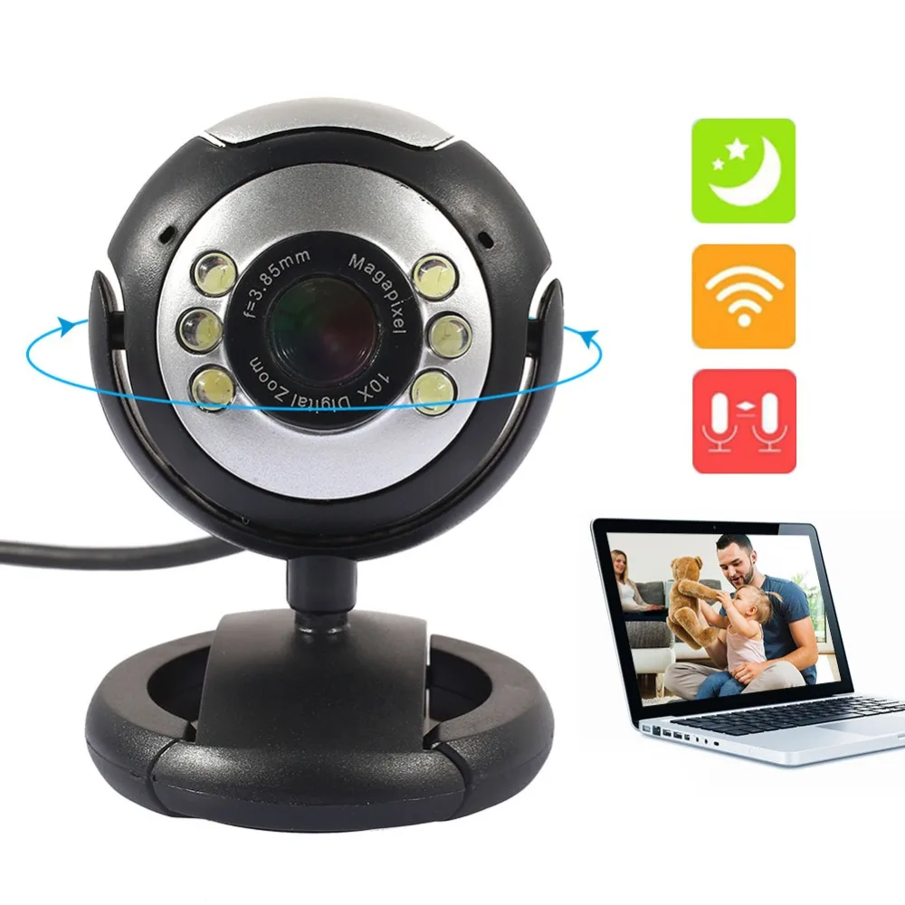 Cewaal Universal 6LED MINI Camera 360degree rotation PC Web Protable Laptop Webcam Built in Mic Desktop | Компьютеры и офис