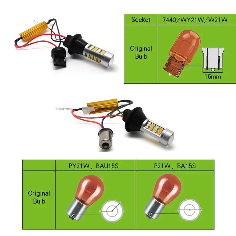 BAU15S PY21W WY21W 7440 светодиодный фары дневного света+ указатель поворота для Toyota Corolla Avensis Yaris Rav4 Auris Prius C Sienna