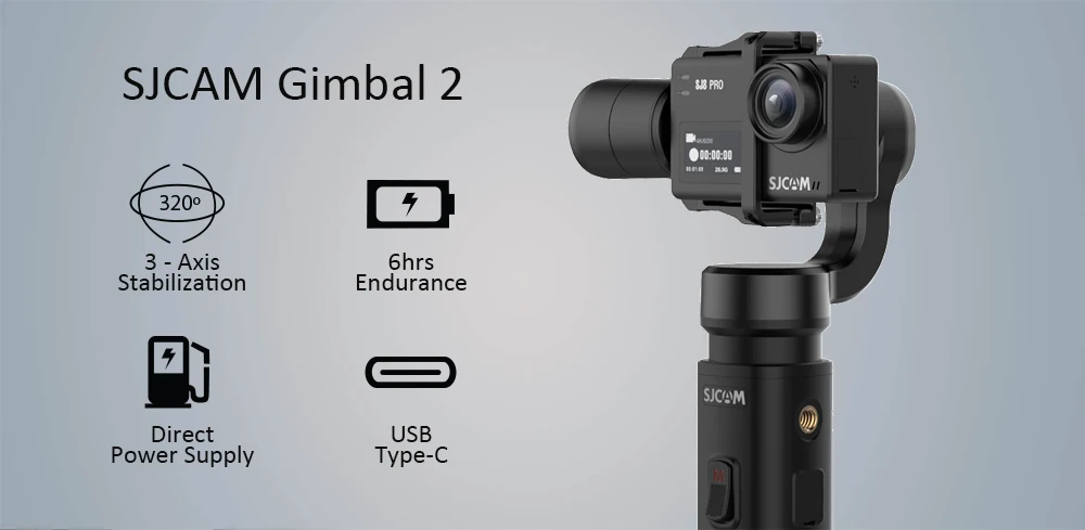 SJCAM ручной карданный SJ-GIMBAL 2 3-осевой стабилизатор Bluetooth Управление для SJ6 SJ7 SJ8 Pro/Plus/SJ500X экшн Камера для экшн камеры Yi Cam