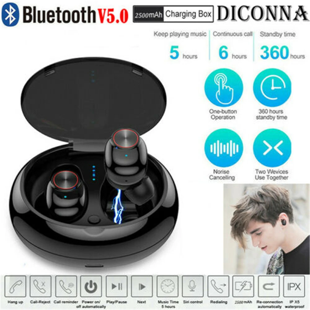 

Mini TWS V7 True Wireless In-Ear Stereo Bluetooth 5.0 Earphones Earbuds Headset