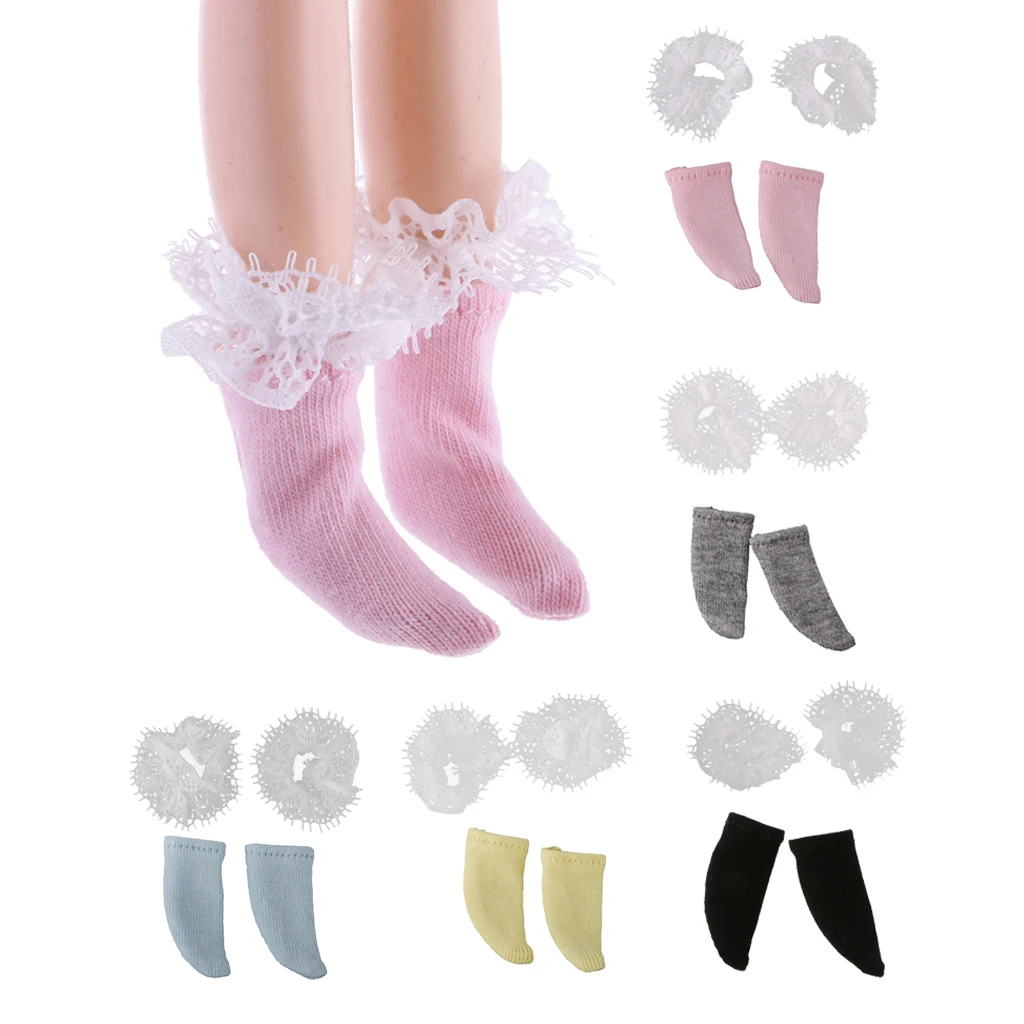 

Cute Dolls Accessories Sweet Doll Socks with Flower Lace Fit for 12inch Blythe Doll Dress Up Fashion Costume Socks Kid Girl Gift