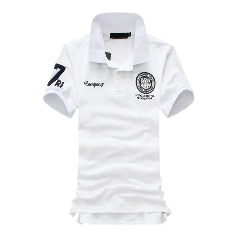 

New Men's Polo Shirts Short Sleeve Summer 4XL Fashion Embroidery Male Solid Cotton Polo Shirt Men Polo Brand Tee Shirt