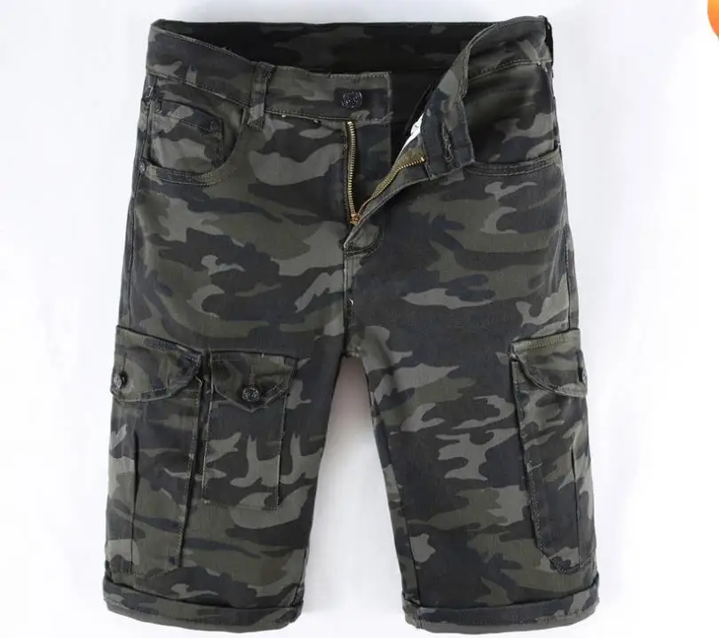 Высокая Quliaty мужские Камуфляж Свободные шорты-карго с карманами Повседневное летние ковбойские короткие штаны