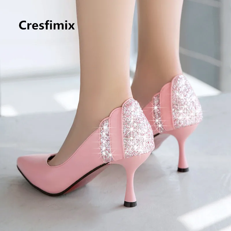 Women High Heels Pointed Toe Slip on Nightclub Shallow Pumps Shoes LG
