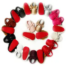 Handmade Soft Bottom Fashion Tassels Baby Moccasin Newborn Babies Shoes 12-colors PU leather Prewalkers Boots